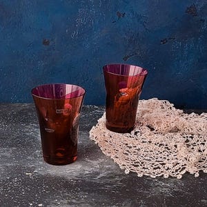 Weiße Coppia bicchieri cristallo Saint Louis rossi