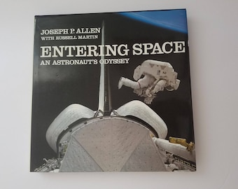 Vintage Entering Space NASA Book Vintage space book rocket satellites space program moon landing Yeager Astronauts Moon landing