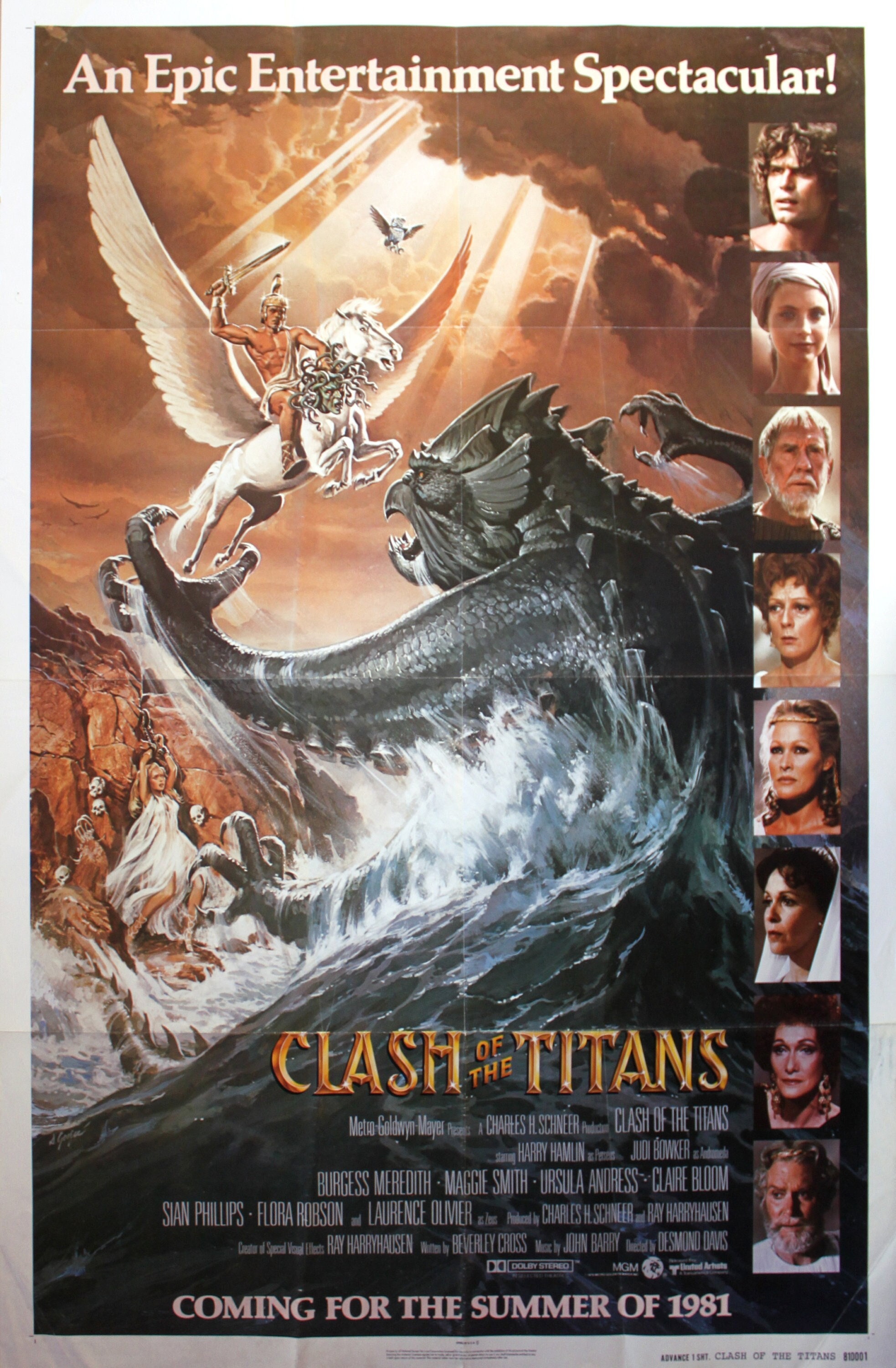 CLASH OF THE TITANS (1981) US original issue 1 Sheet ***Harry