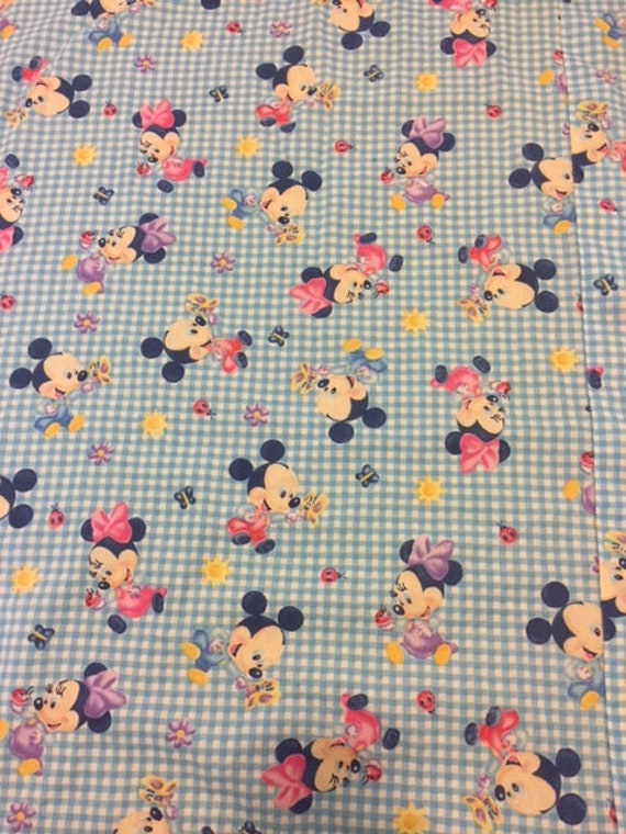Vintage Disney Baby Mickey And Minnie Mouse Bedding Sheet