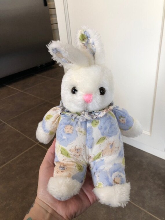 Vintage Bunny Rabbit In Flower Pajamas Plush Toy Etsy