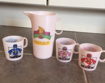 1994 Saban Power Rangers Doll Size Cups and Pitcher