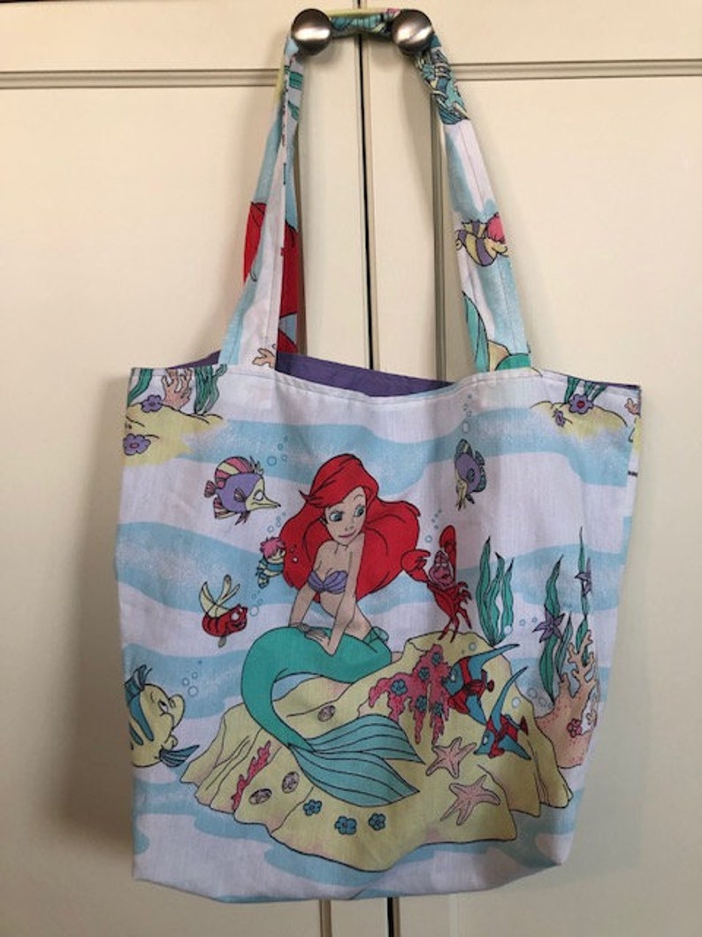 Vintage Disney Ariel The Little Mermaid Material Tote Bag