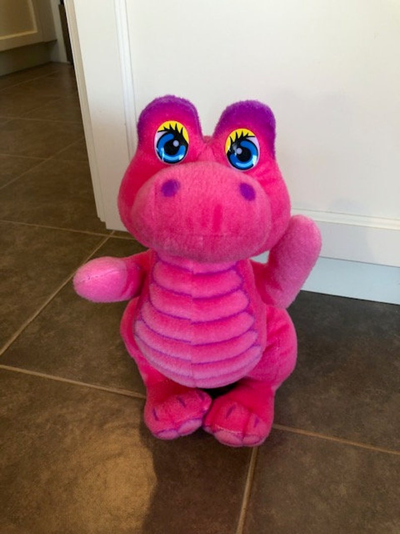 Vintage Pink And Purple Dinosaur Plush Toy Fairy Kei Fancy Toy Etsy