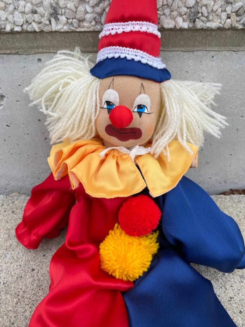 Vintage Clown Plush Doll Clown Circus Plush Etsy