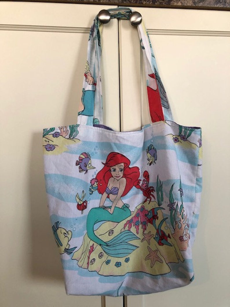 Vintage Disney Ariel The Little Mermaid Material Tote Bag