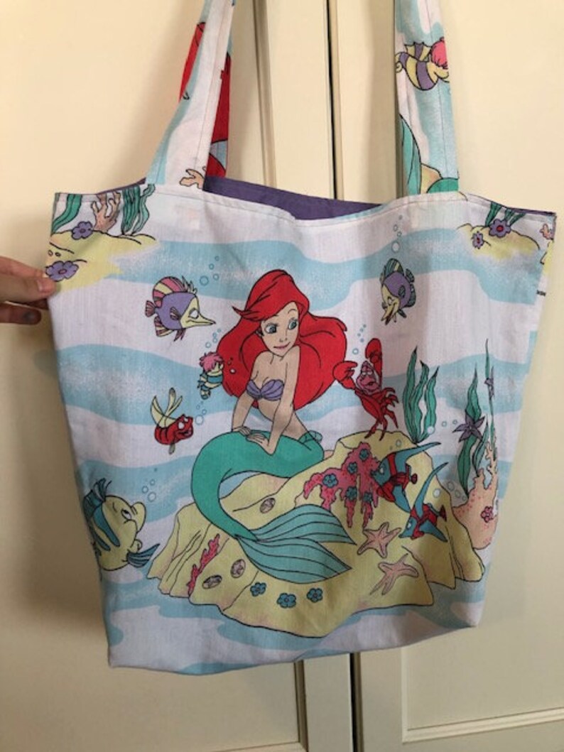 Vintage Disney Ariel The Little Mermaid Material Tote Bag