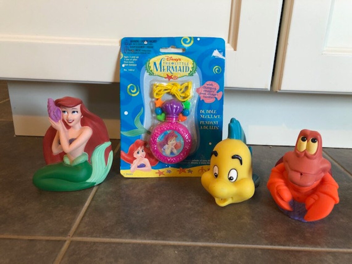 Vintage The Little Mermaid Bath Toy Water Squirters And Bubble | Etsy