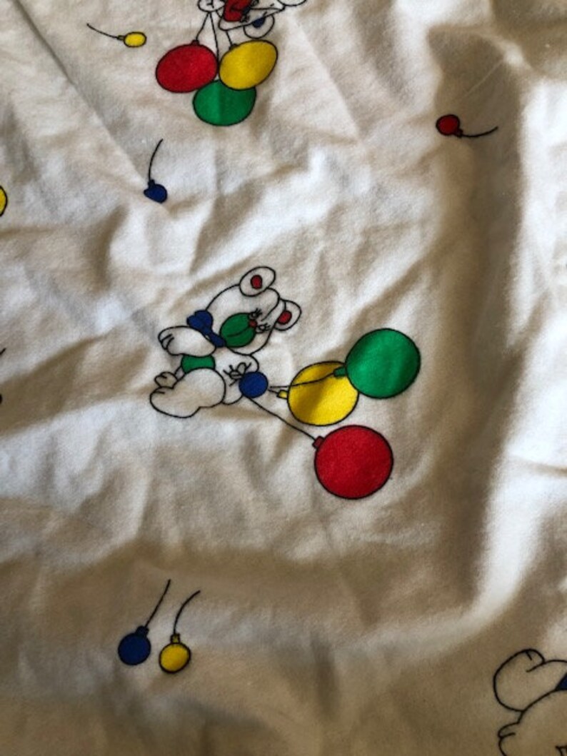 Vintage Cotton Teddy Bear With Balloons Baby Crib Fitted Sheet | Etsy