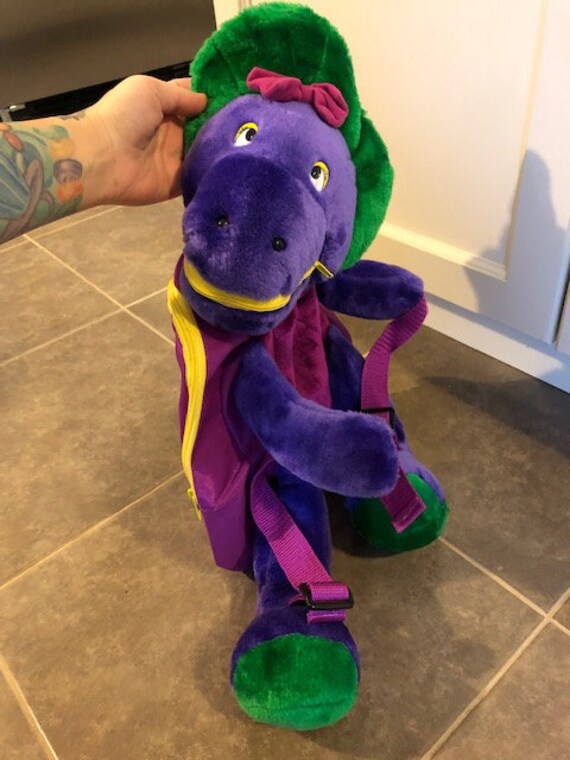purple dinosaur backpack