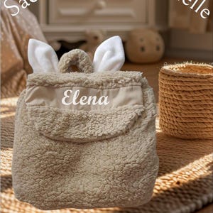 Sac à dos bébé maternelle, cartable maternelle Personnalisé 29x 32 cm en fausse fourrure