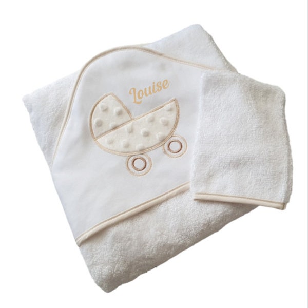 Cape de bain, serviette de bain personnalisé avec capuche et gants de bain, serviette bébé, serviette de bain