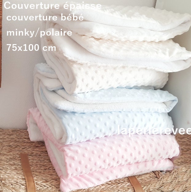 Couverture bébé les copains Minky Sable Taille couverture 75cm x 95cm