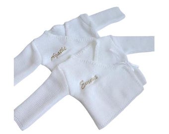 Personalized wool baby bra for newborns, 0 to 3 months, maternity, baby birth list, wool baby hospital clothing