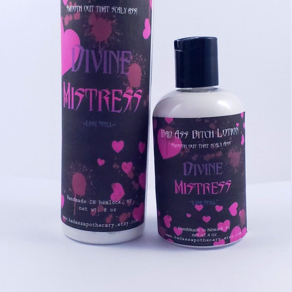 Divine Mistress - Love Spell Lotion- Natural - Badass Lotion - Natural Skincare- Homemade Lotion- Body Lotion- Natural skincare- Gift her