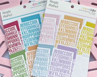 Simple Stories Color Vibe Sticker Book / Scrapbooking papel / artesanías de papel