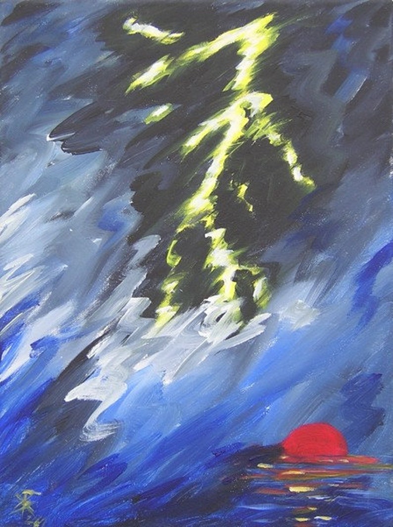 Gewitter, original Gemälde auf Leinwand, 30x40cm Bild 1