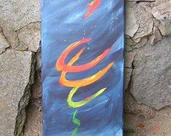 Herbststurm, original Acrylmalerei auf Leinwand, 30x80 cm