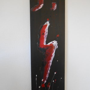 original Malerei auf Leinwand, 30x100 cm Wandkunst, Kraft nicht nur für Powerfrauen Bild 1