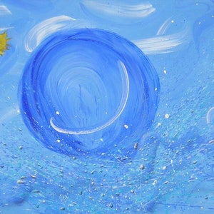 3 Stück Kunstkarten - Tauche meine Welt in Himmelblau