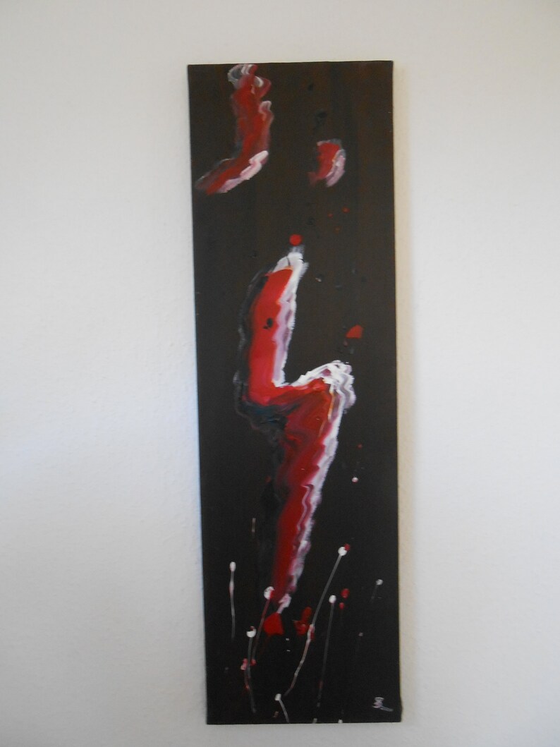 original Malerei auf Leinwand, 30x100 cm Wandkunst, Kraft nicht nur für Powerfrauen Bild 4