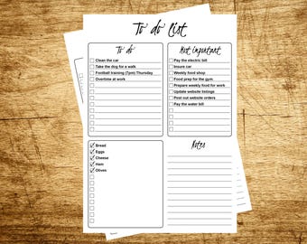 A5 to do list notepad