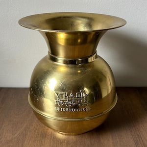 Union Pacific Railroad Brass Spittoon Cuspidor