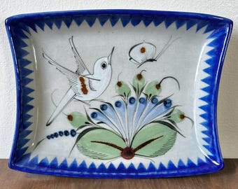 Vintage Signed Ken Edwards Mexican Tonala Pottery Trinket Dish