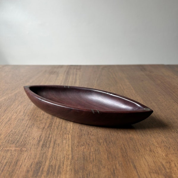 Walnut and Silver Inlay Trinket Dish