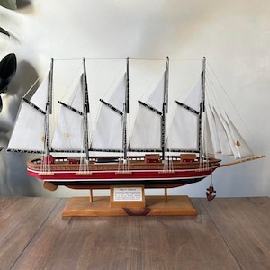 Wooden Model Ship ‘Mary H. Diebold’ 5-Mast American Schooner