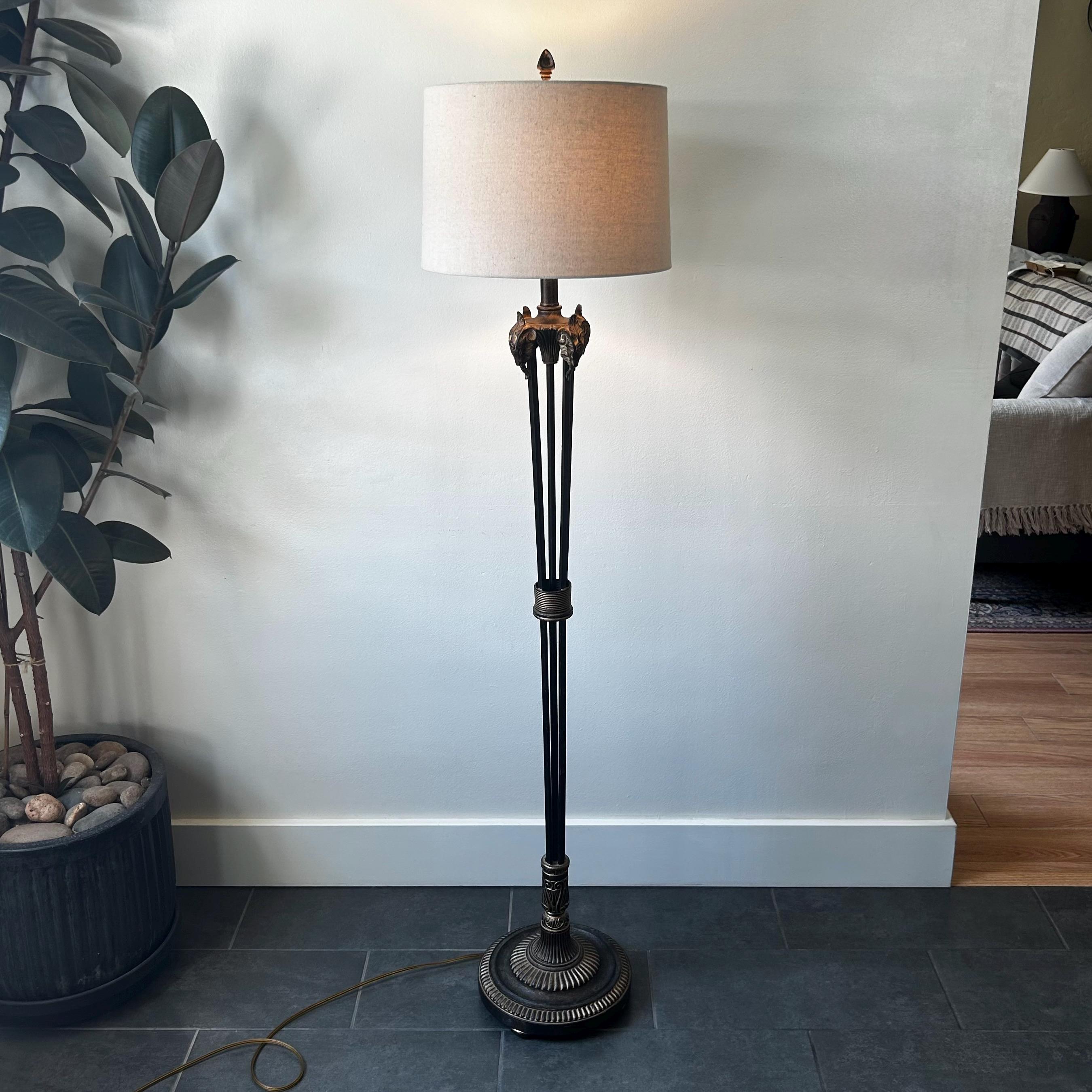 Vintage Bronze Floor Lamp - Etsy