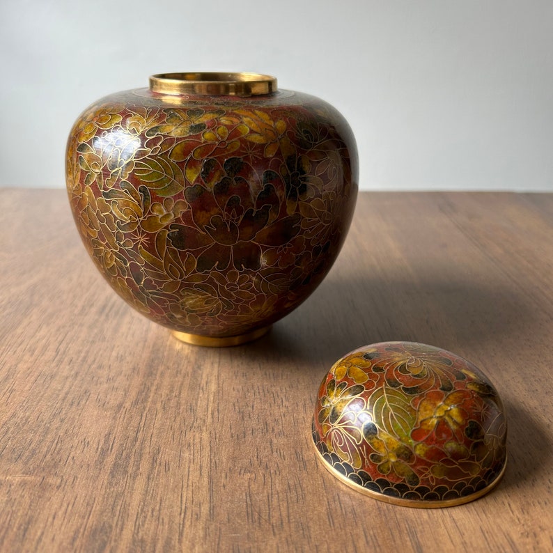 Antique Chinese Cloisonné Ginger Jar image 6