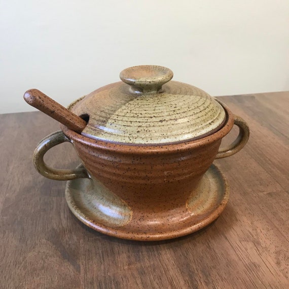 Lidded Stoneware Tureen W/ Ladle Etsy
