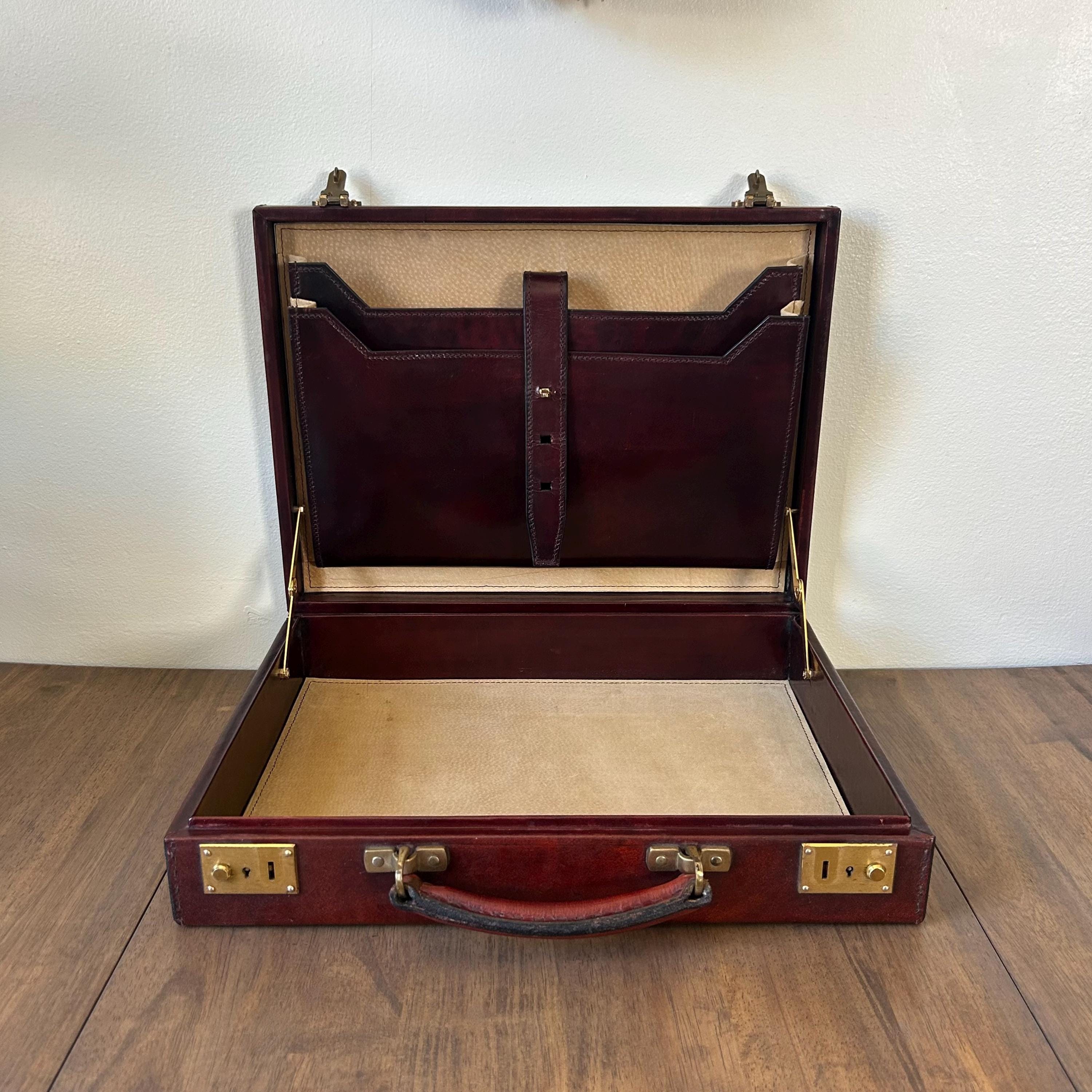 1970s Full Grain Leather Italian Attache by Borrelli