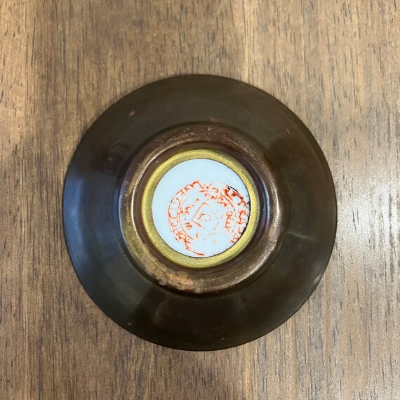 Chinese Metal and Enamel Porcelain Ring Dish - Gem