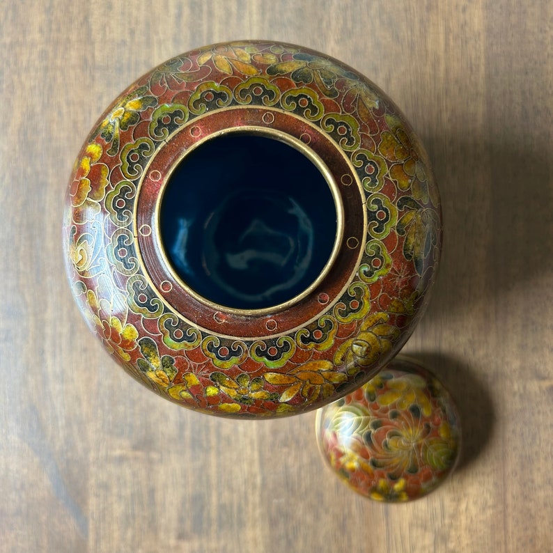 Antique Chinese Cloisonné Ginger Jar image 9