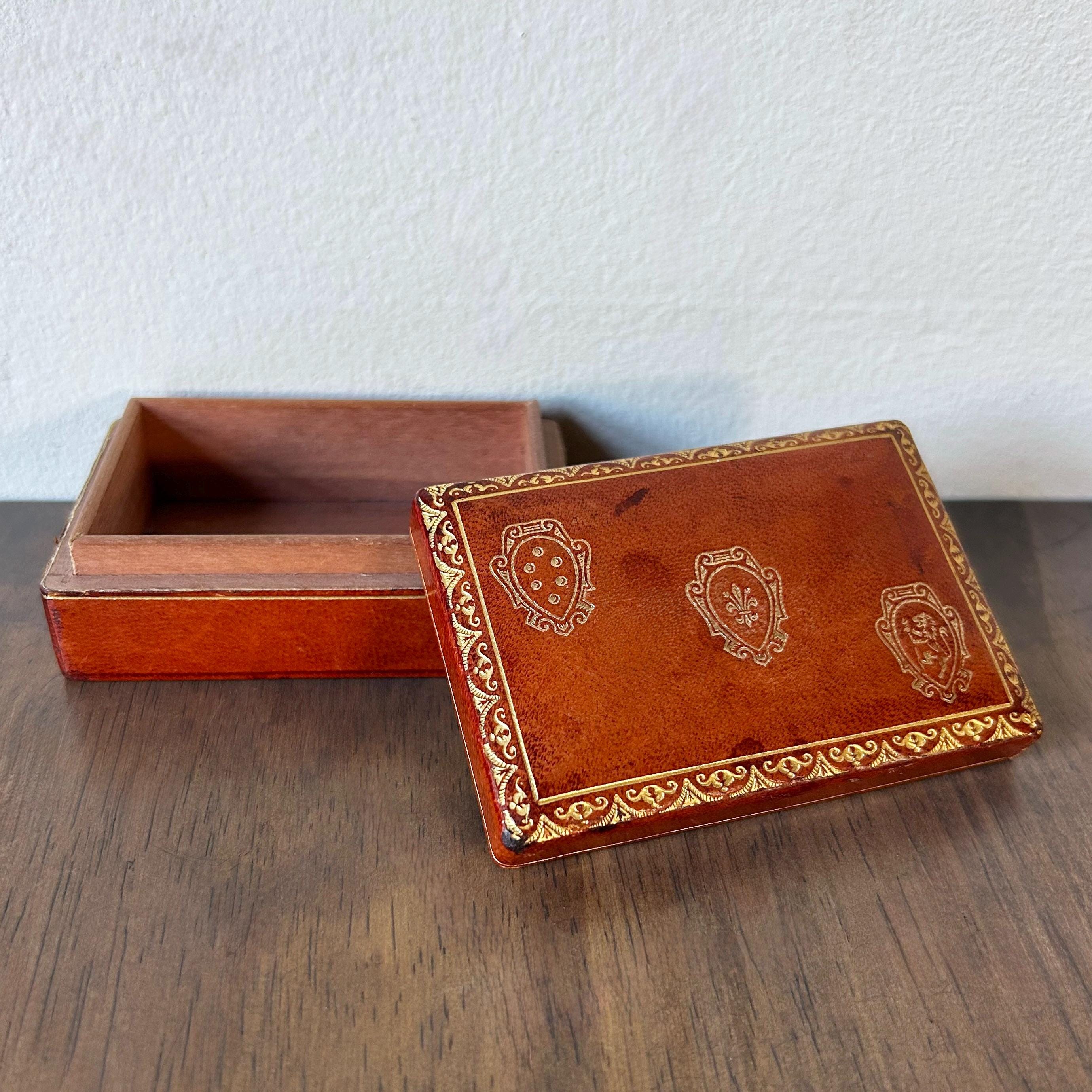 Vintage Florentine Leather Box - Etsy