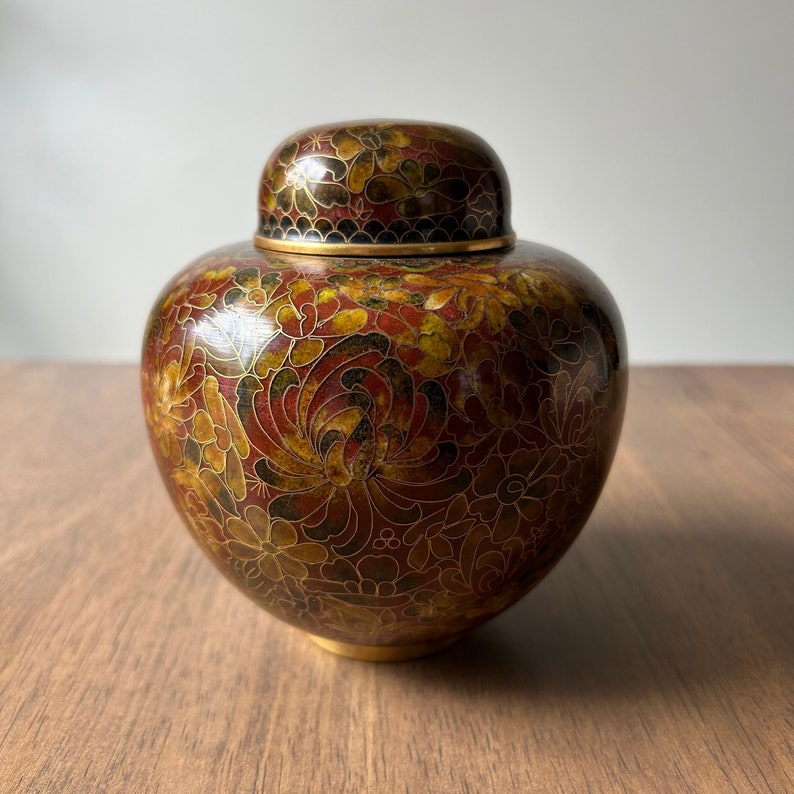 Antique Chinese Cloisonné Ginger Jar image 1