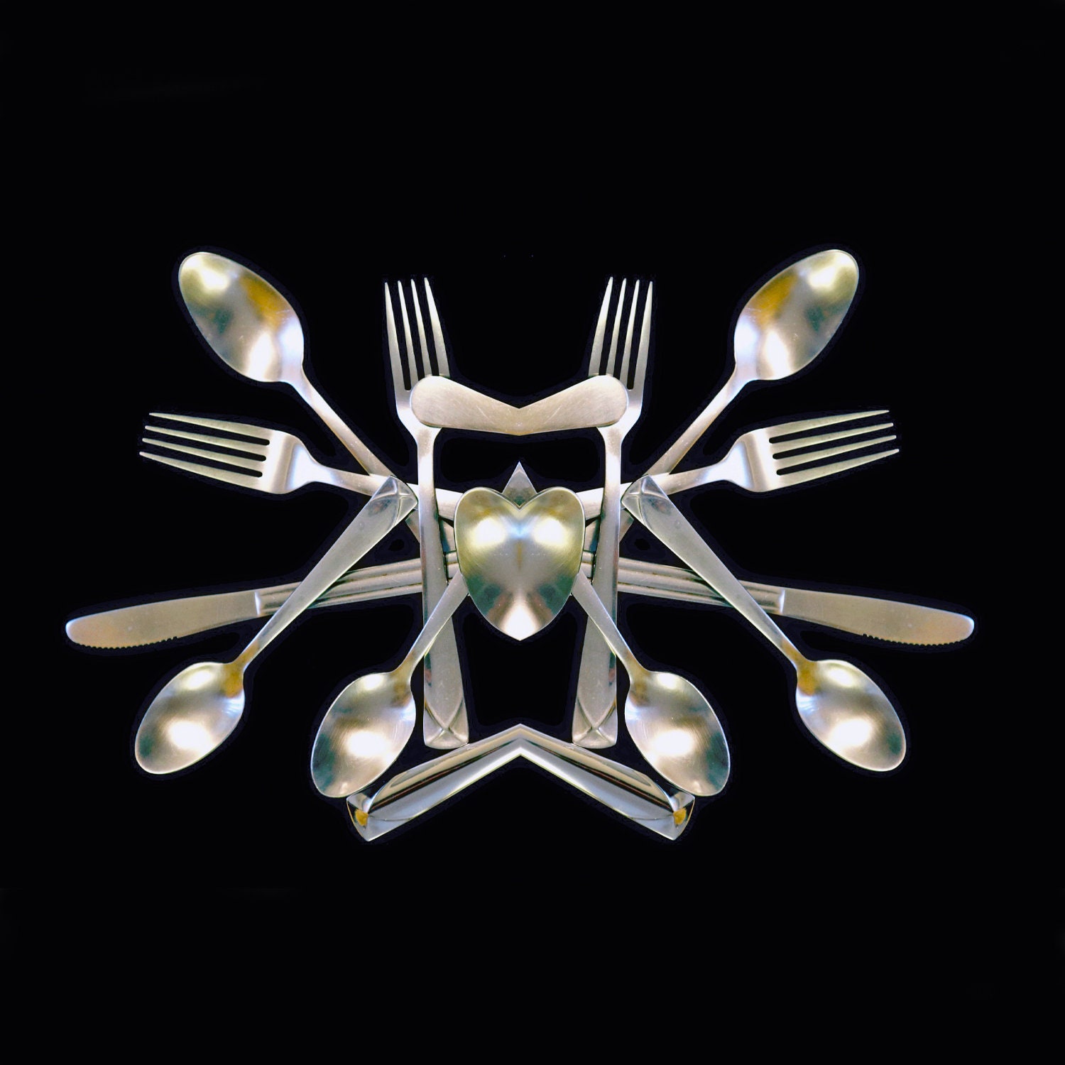 Silverware Art Set of 3 Kitchen Utensils Original Etsy