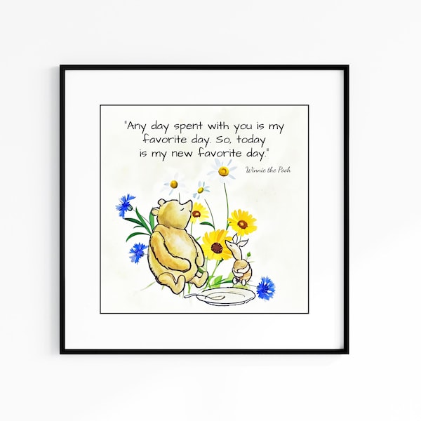 Winnie the Pooh Quote Print - A.A. Milne Literary Wall Art