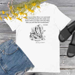 Alice in Wonderland Mad Hatter Quote Unisex T-Shirt - Mad Hatter Quote Gift - Book Lover Gift