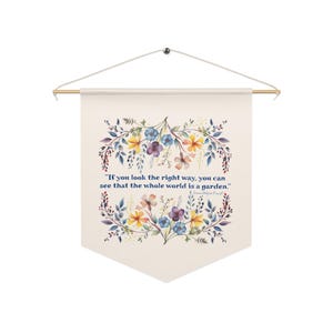 The Secret Garden Pennant Banner - The Secret Garden Wall Art - Book Lover Quote Gift - Gardner Gift - Floral Gift