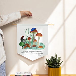 Alice in Wonderland Quote Pennant: Literary Wall Art