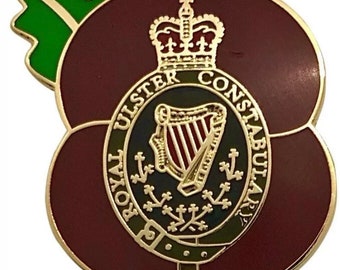 Royal Ulster Constabulary  RUC poppy enamel pin badge 30mm x 30mm