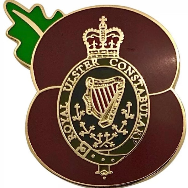 Royal Ulster Constabulary  RUC poppy enamel pin badge 30mm x 30mm