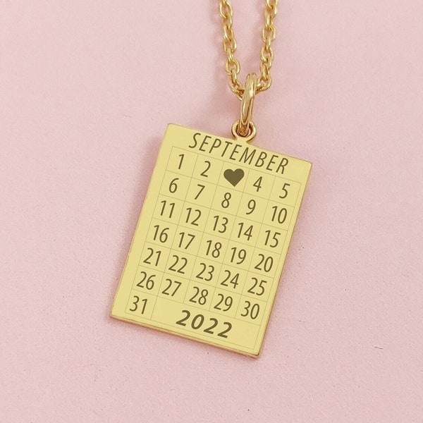 Calendar Necklace Etsy