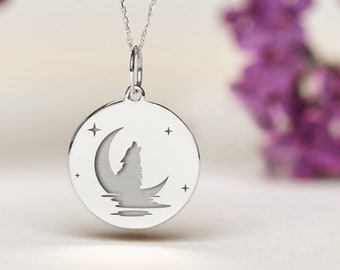 Wolf Necklace Sterling Silver • Personalized Animal Pendant • Strength & Loyalty