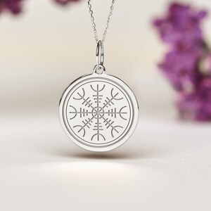 Sterling Silver Helm of Awe Necklace • Aegishjalmur Stave Pendant • Dainty Helm of Awe Charm