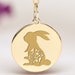 14k Solid Gold Rabbit Necklace • Personalized Animal Pendant • Dainty ...