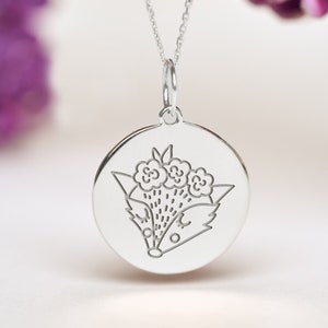 Sterling Silver Fox Necklace • Personalized Fox Pendant • Dainty Forest Fox Charm
